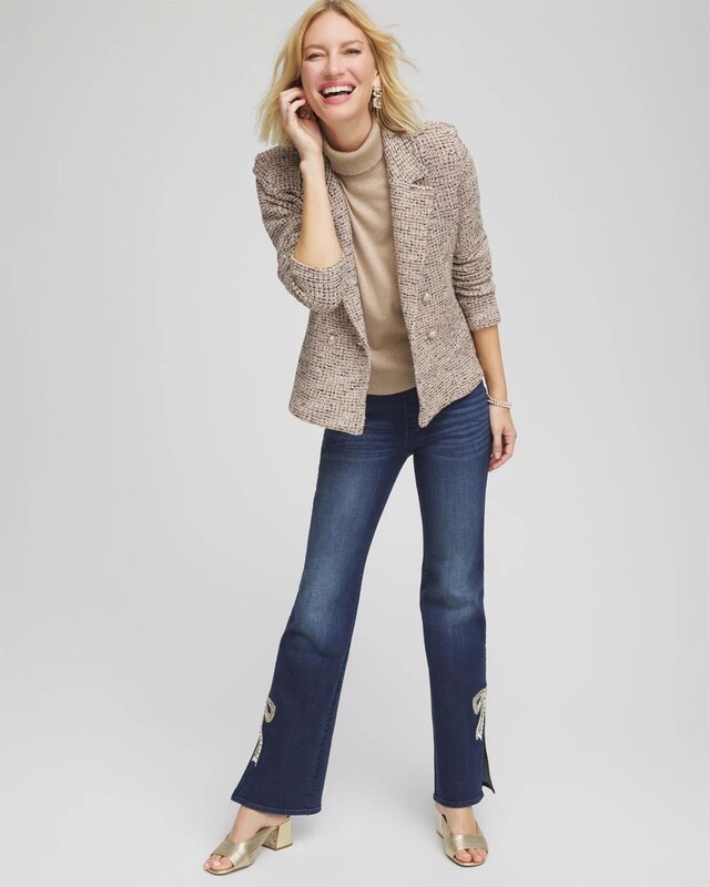 Double Breasted Tweed Blazer - image 2